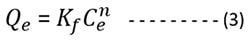 Freundlich isotherm equation